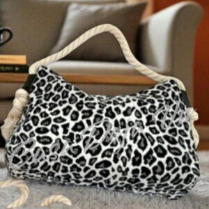 Roomy Cheetah Leopard Print Hobo Rope Strap Fringe Large Shoulder Bag